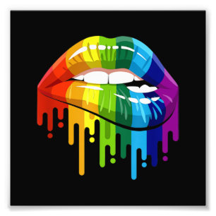 LGBT Rainbow Lip Gay Pride Foto Afdruk