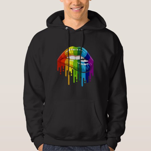LGBT Rainbow Lip Gay Pride Hoodie (Voorkant)