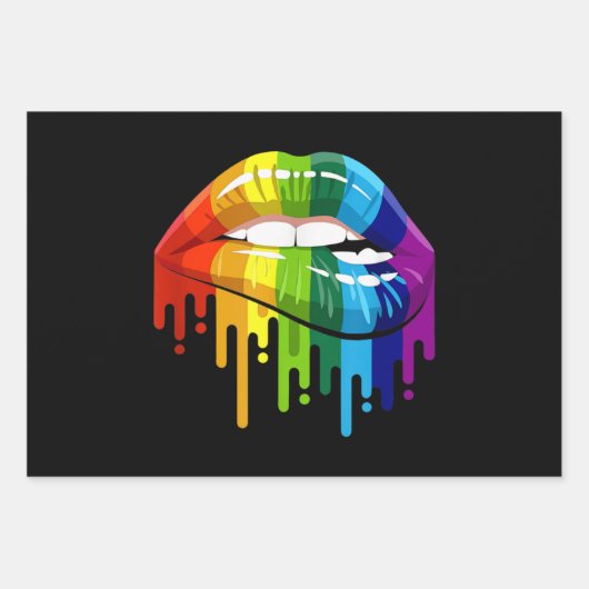 LGBT Rainbow Lip Gay Pride Inpakpapier Vel (Voorkant)