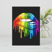 LGBT Rainbow Lip Gay Pride Kaart (Staand voorkant)