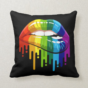 LGBT Rainbow Lip Gay Pride Kussen