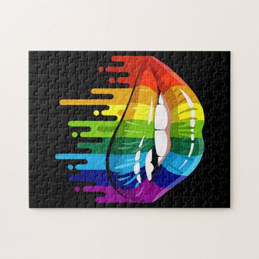 LGBT Rainbow Lip Gay Pride Legpuzzel (Horizontaal)
