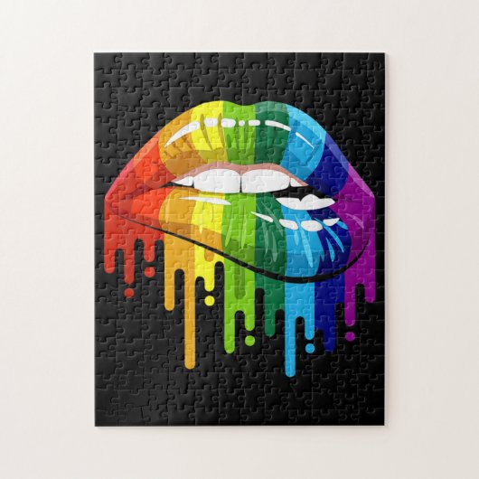 LGBT Rainbow Lip Gay Pride Legpuzzel (Verticaal)