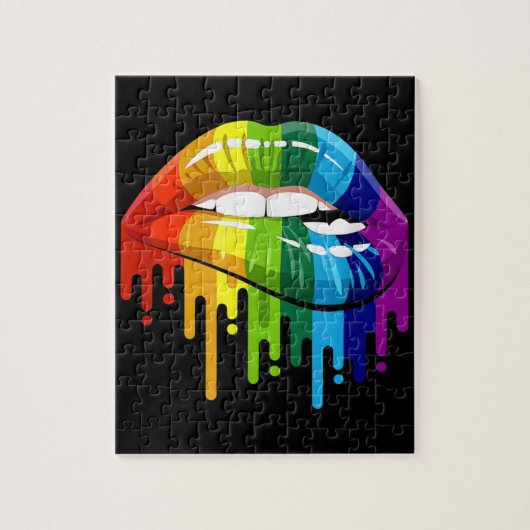 LGBT Rainbow Lip Gay Pride Legpuzzel (Verticaal)