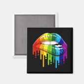 LGBT Rainbow Lip Gay Pride Magneet (Voorkant / Achterkant)