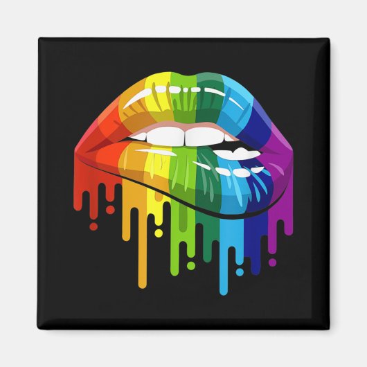 LGBT Rainbow Lip Gay Pride Magneet (Voorkant)