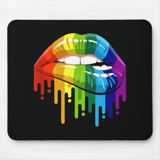 LGBT Rainbow Lip Gay Pride Muismat (Voorkant)