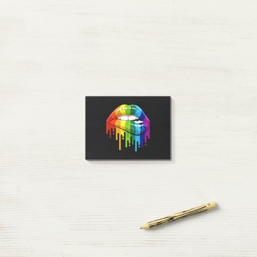 LGBT Rainbow Lip Gay Pride Post-it® Notes (Op bureau)