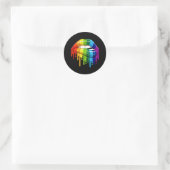 LGBT Rainbow Lip Gay Pride Ronde Sticker (Tas)