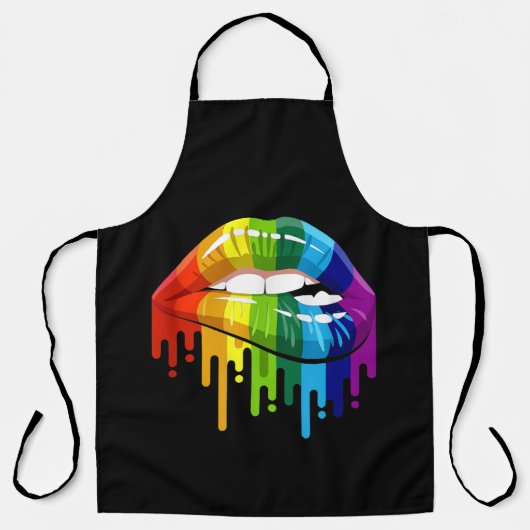 LGBT Rainbow Lip Gay Pride Schort (Voorkant)