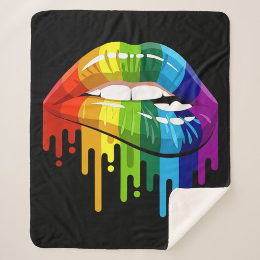 LGBT Rainbow Lip Gay Pride Sherpa Deken (Voorkant)
