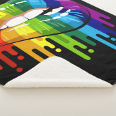 LGBT Rainbow Lip Gay Pride Sherpa Deken (3/4)