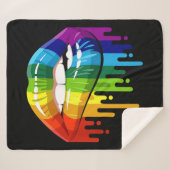 LGBT Rainbow Lip Gay Pride Sherpa Deken (Voorkant (horizontaal))