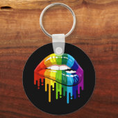 LGBT Rainbow Lip Gay Pride Sleutelhanger (Voorkant)