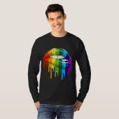 LGBT Rainbow Lip Gay Pride T-shirt (Voorkant volledig)