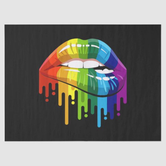 LGBT Rainbow Lip Gay Pride Tissuepapier (Voorkant)