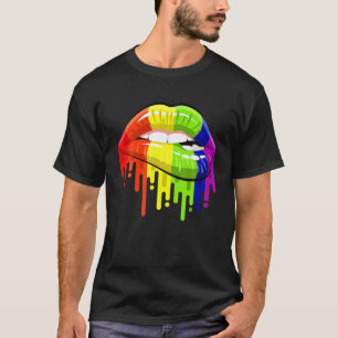 LGBT Rainbow Lips Pride Gay Homoseksueel Lesbisch T-shirt
