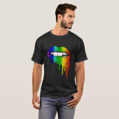 LGBT Rainbow Lips Pride Gay Homoseksueel Lesbisch T-shirt (Voorkant volledig)