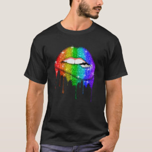 LGBT Rainbow Lips Pride Gay Homoseksueel Lesbisch T-shirt