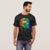 Lgbt Rainbow Lips Pride Gay Homosexual Lesbian T-shirt (Voorkant volledig)