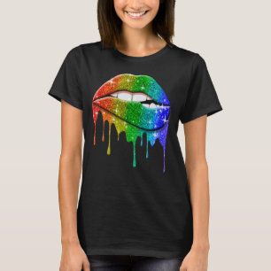 Lgbt Rainbow Lips Pride Gay Homosexual Lesbian T-shirt