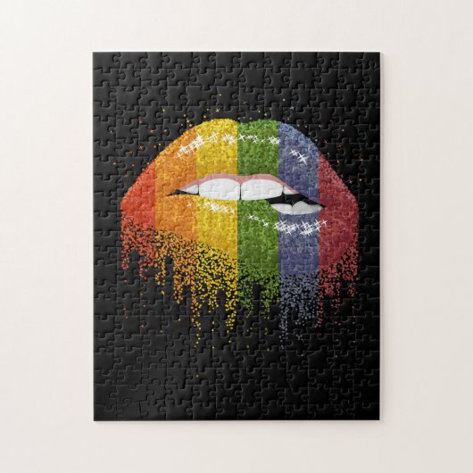 LGBT Rainbow Lips Pride - Homoseksueel, lesbisch Legpuzzel (Verticaal)