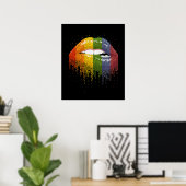 LGBT Rainbow Lips Pride - Homoseksueel, lesbisch Poster (Thuiskantoor)