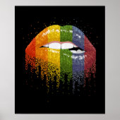 LGBT Rainbow Lips Pride - Homoseksueel, lesbisch Poster (Voorkant)