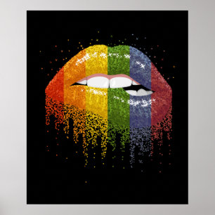 LGBT Rainbow Lips Pride - Homoseksueel, lesbisch Poster