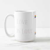 LGBT Rainbow Monogram aangepaste tekst Liefde is l Koffiemok (Links)