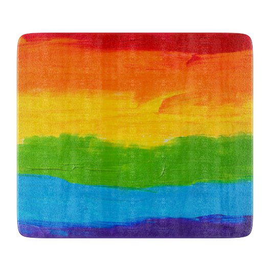 LGBT Rainbow Oil Paint Snijplank – Homo Lesbisch (Voorkant)