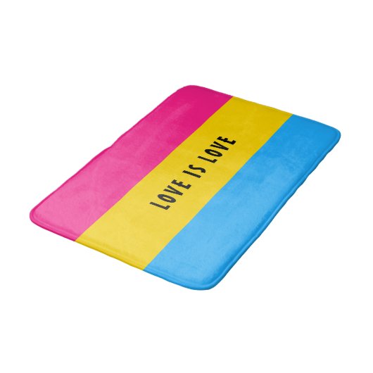LGBT Rainbow Pansexual Pride Flag aangepaste tekst Badmat (Gekanteld)