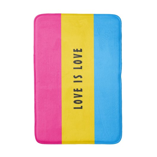LGBT Rainbow Pansexual Pride Flag aangepaste tekst Badmat (Voorkant Verticaal)