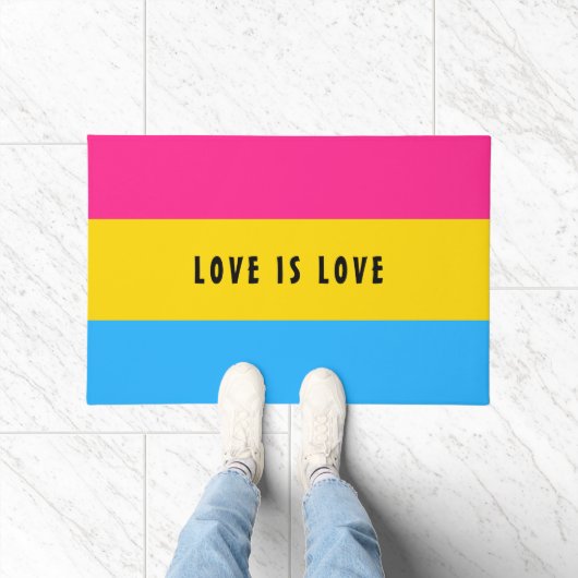 LGBT Rainbow Pansexual Pride Flag aangepaste tekst Deurmat (Binnen)