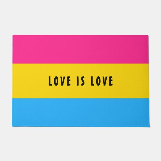LGBT Rainbow Pansexual Pride Flag aangepaste tekst Deurmat (Voorkant)