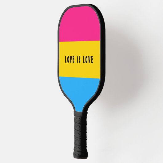 LGBT Rainbow Pansexual Pride Flag aangepaste tekst Pickleball Paddle (Links)