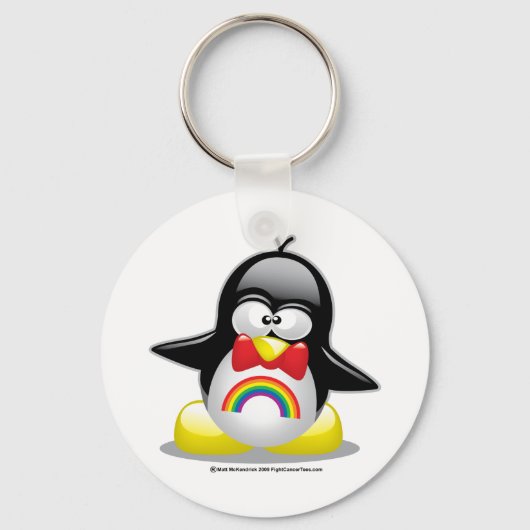 LGBT Rainbow Penguin Sleutelhanger (Voorkant)