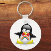 LGBT Rainbow Penguin Sleutelhanger (Voorkant)