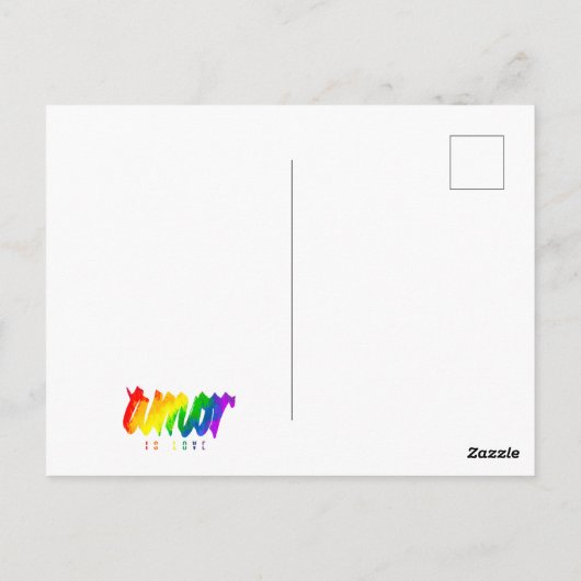 LGBT Rainbow penseelpenseelstreken Amor calligraph Briefkaart (Achterkant)