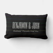LGBT Rainbow Pinstripes Custom Names Jubileum Kussen (Voorkant)