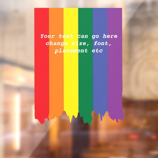 LGBT Rainbow Pride Driping Verf op maat Raamsticker (Vel 2)