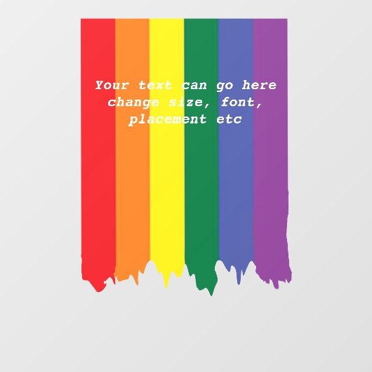 LGBT Rainbow Pride Driping Verf op maat Raamsticker (Vel)