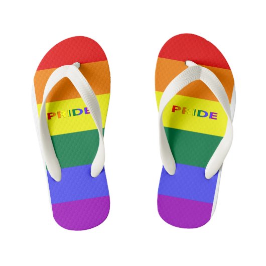 LGBT Rainbow Pride Flag Kinder Teenslippers (Voetbed)