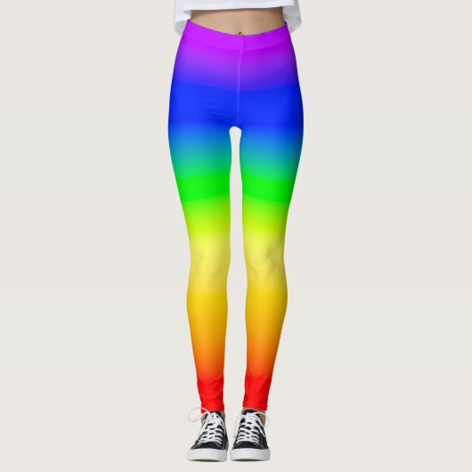 LGBT Rainbow Pride Flag Ombre gradiëntstripes Leggings (Voorkant)