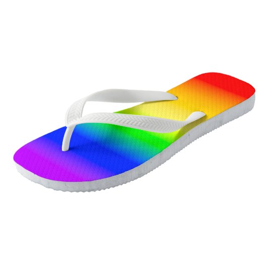LGBT Rainbow Pride Flag Ombre gradiëntstripes Teenslippers (Schuin)