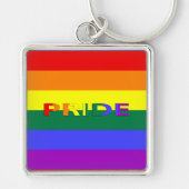 LGBT Rainbow Pride Flag Premium Square Sleutelhang Sleutelhanger (Voorkant)