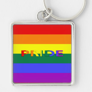 LGBT Rainbow Pride Flag Premium Square Sleutelhang Sleutelhanger
