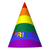 LGBT Rainbow Pride Flag & Pride Text Party Pet Feesthoedjes (Voorkant)