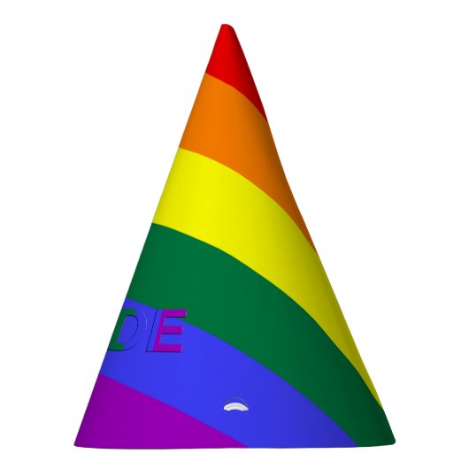 LGBT Rainbow Pride Flag & Pride Text Party Pet Feesthoedjes (Rechts)