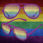 LGBT Rainbow Pride Flag Retro Style Aviator Zonnebril